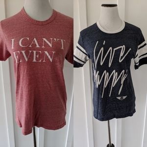 Lot of 2 Flybird graphic tees, size medium